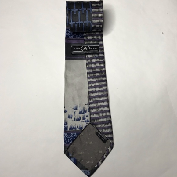 Come House %100 Silk Tie with Religious Theme - Picture 2 of 4